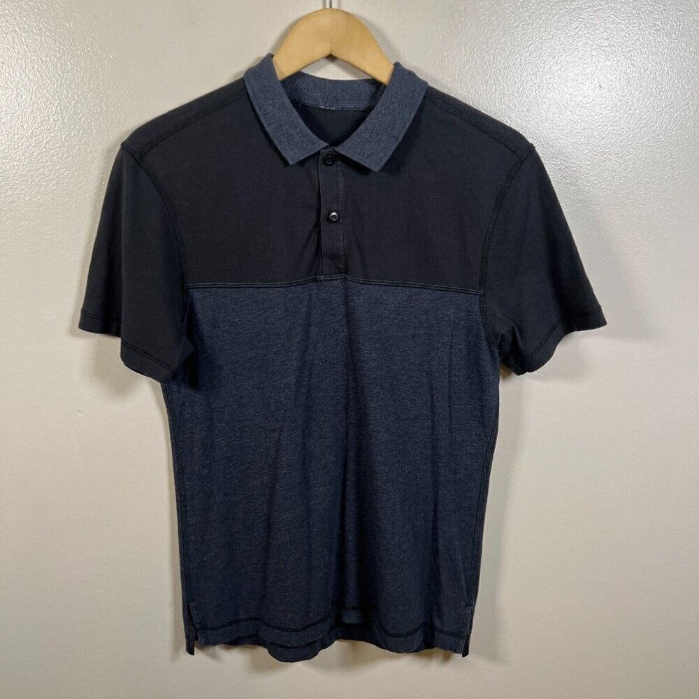 Lululemon Union Polo Shirt Mens Size XS? Heathered Inkwell Blue Black Work Golf